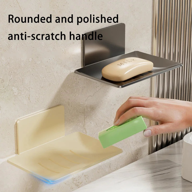 1pc Black Carbon Steel Soap Box Non Perforated Wall Mounted Bathroom Soap Box Bathroom Soap Holder Soap Storage Rack 2025